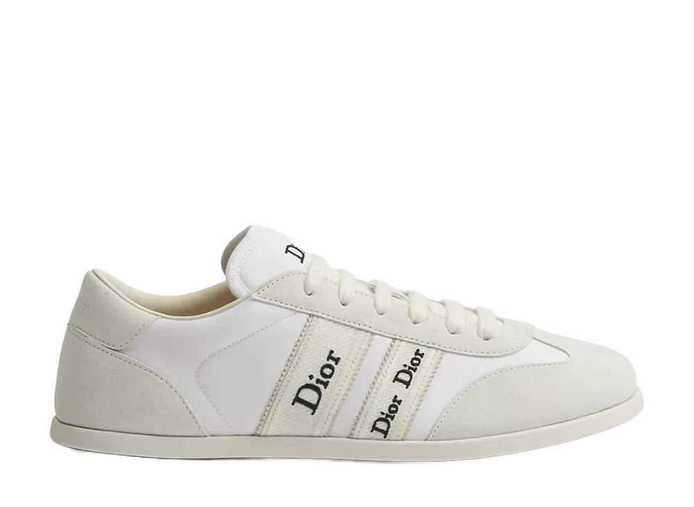 Dior Women's Ribbon Sneaker Suede Calfskin and Technical Fabric "White"