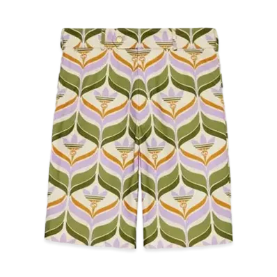 adidas x GUCCI Trefoil Print Shorts "Green/Ivory"