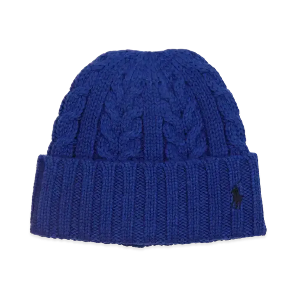 Polo Ralph Lauren Recycled Chunky Cable Beanie "Blue"