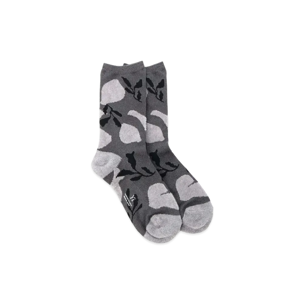 Yohji Yamamoto Y's MOLE JACQUARD FLOWER PETAL SOCKS "Grey"
