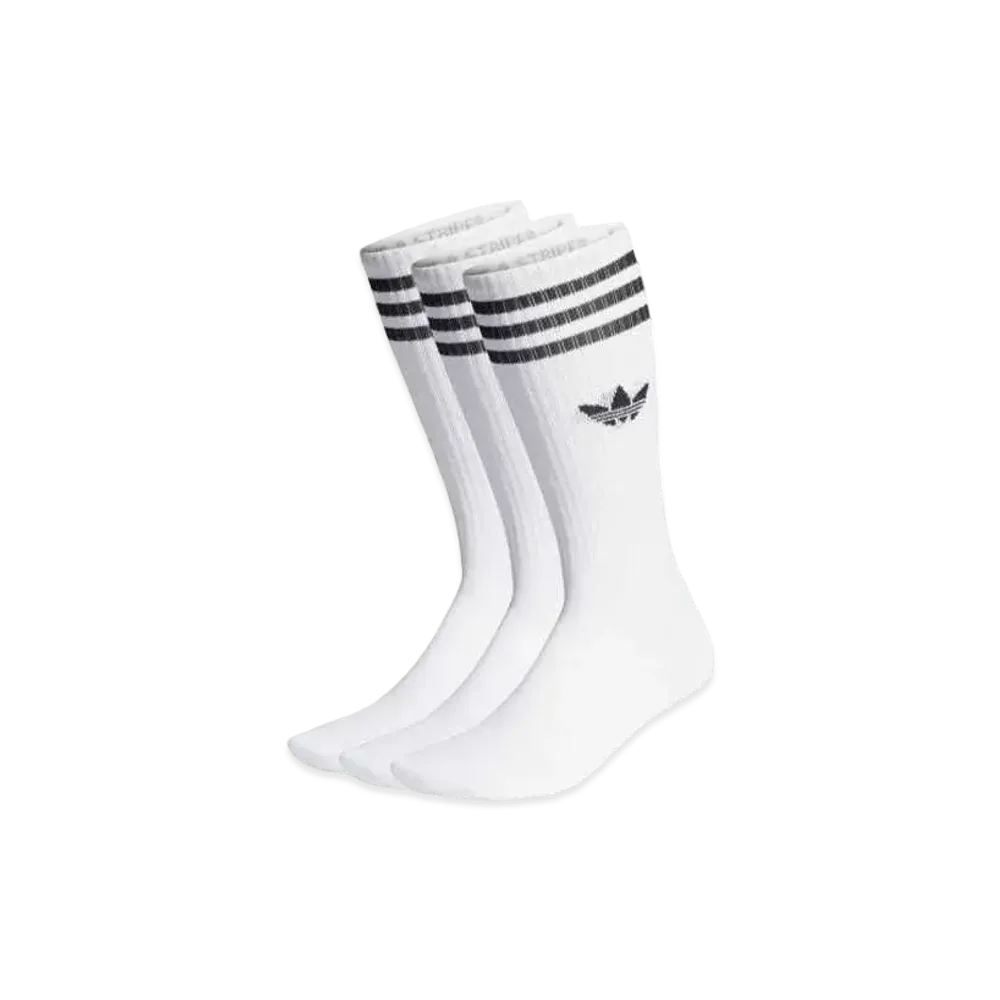 adidas Solid Crewsocks 3 Pairs "White"