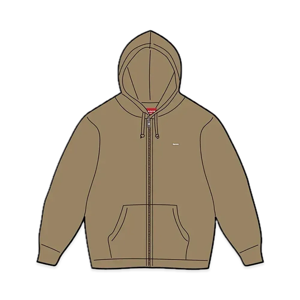 Supreme Small Box Zip Up Hooded Sweatshirt "Dark Sand"