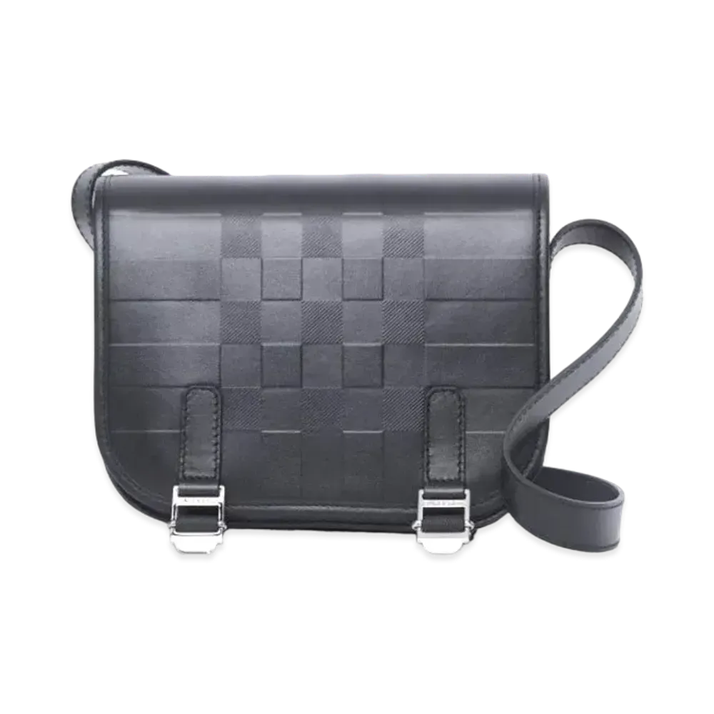 Burberry Emboss Check Messenger Bag "Black"