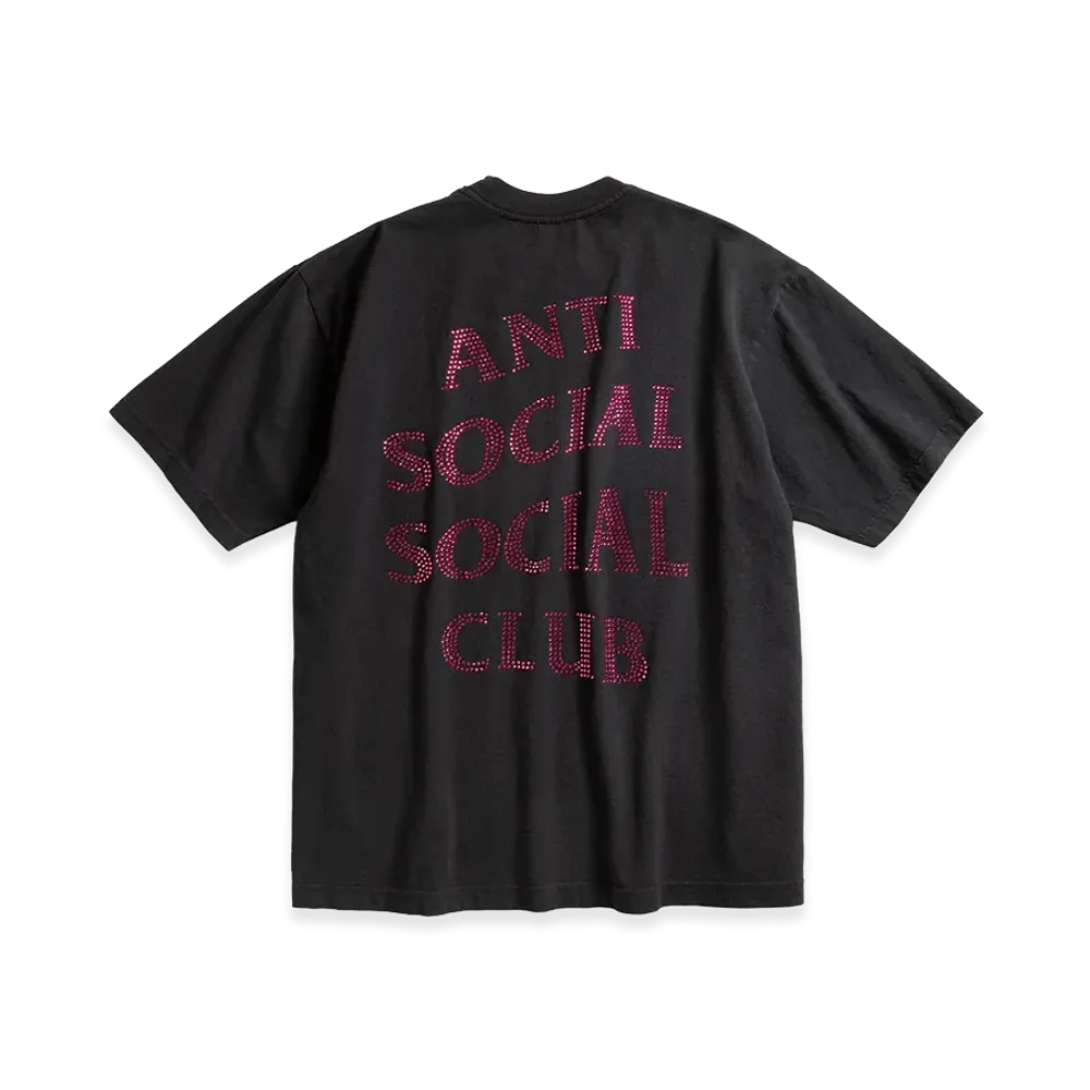 ANTI SOCIAL SOCIAL CLUB Rhinestone Mind Games Tee "Black/Pink"