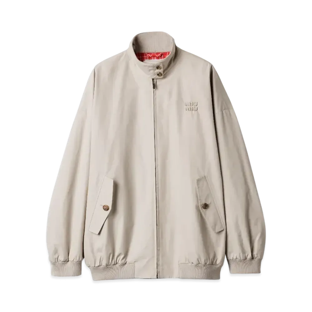MIUMIU Women's Panama Cotton Blouson Jacket "Ivory"