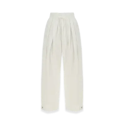 Jil Sander Women's Wide Pants In Cotton Gabardine "White"