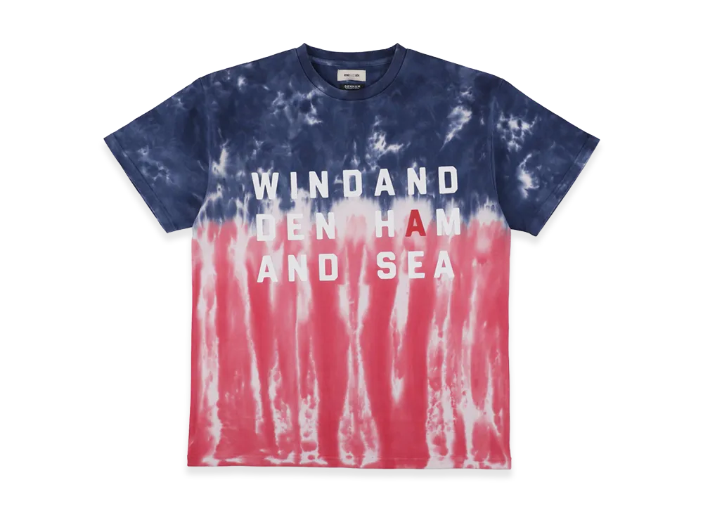 WIND AND SEA x DENHAM Stripe Tye Dye Tee "Tricolore"