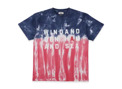 WIND AND SEA x DENHAM Stripe Tye Dye Tee "Tricolore"