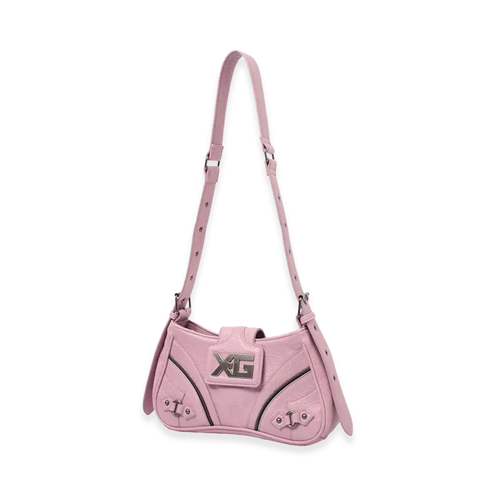 X-Girl XG Emblem Buckle Paneled Shoulder Bag "Pink"