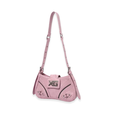X-Girl XG Emblem Buckle Paneled Shoulder Bag "Pink"