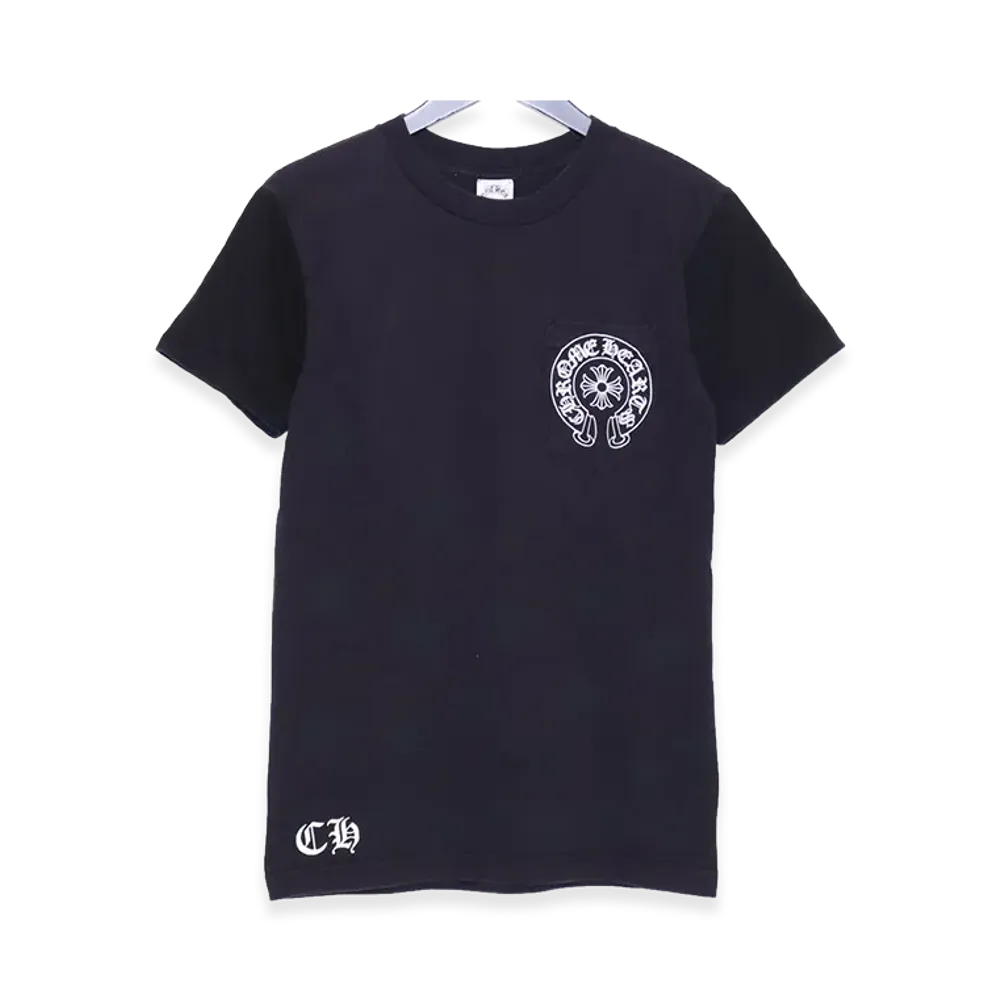 Chrome Hearts Old Star Scroll Label Horseshoe Pocket T-Shirt "Black"