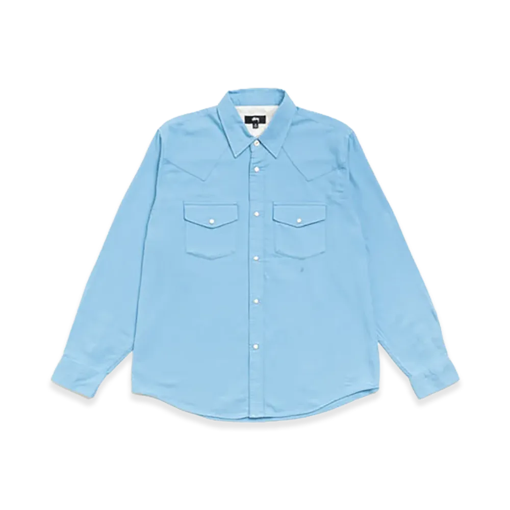 Stussy Cotton Silk Western Shirt "Blue"