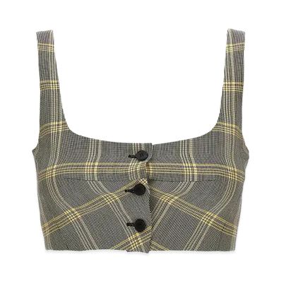 MARNI Women's Top Cropped Check "Multicolor"