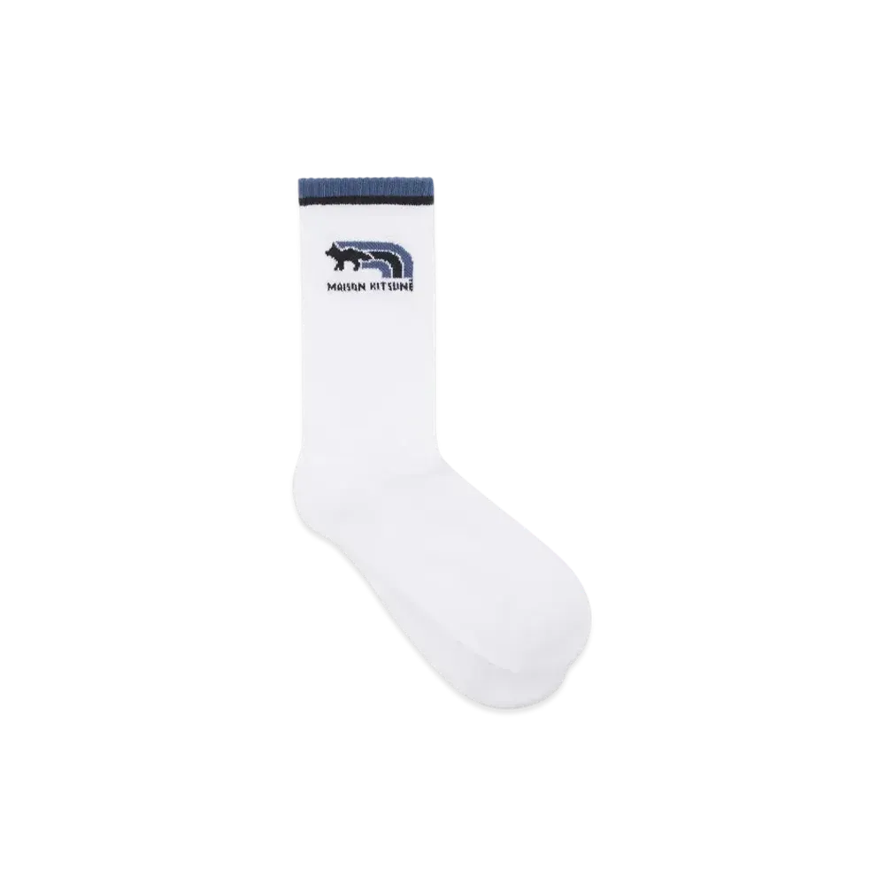 Maison Kitsune Flash Fox Sports Socks "Lake Blue"