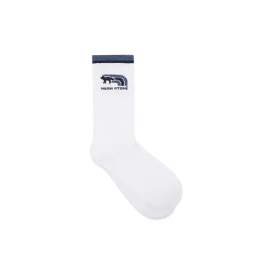 Maison Kitsune Flash Fox Sports Socks "Lake Blue"