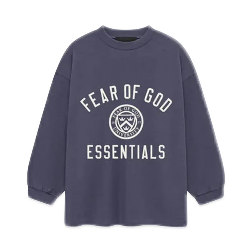 FEAR OF GOD Essentials Kid's Jersey Long Sleeve Tee "Marine"