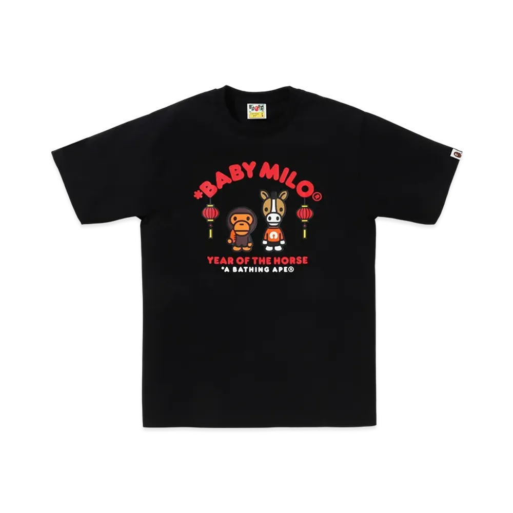 A BATHING APE Kids Year Of The Horse Baby Milo Tee "White"