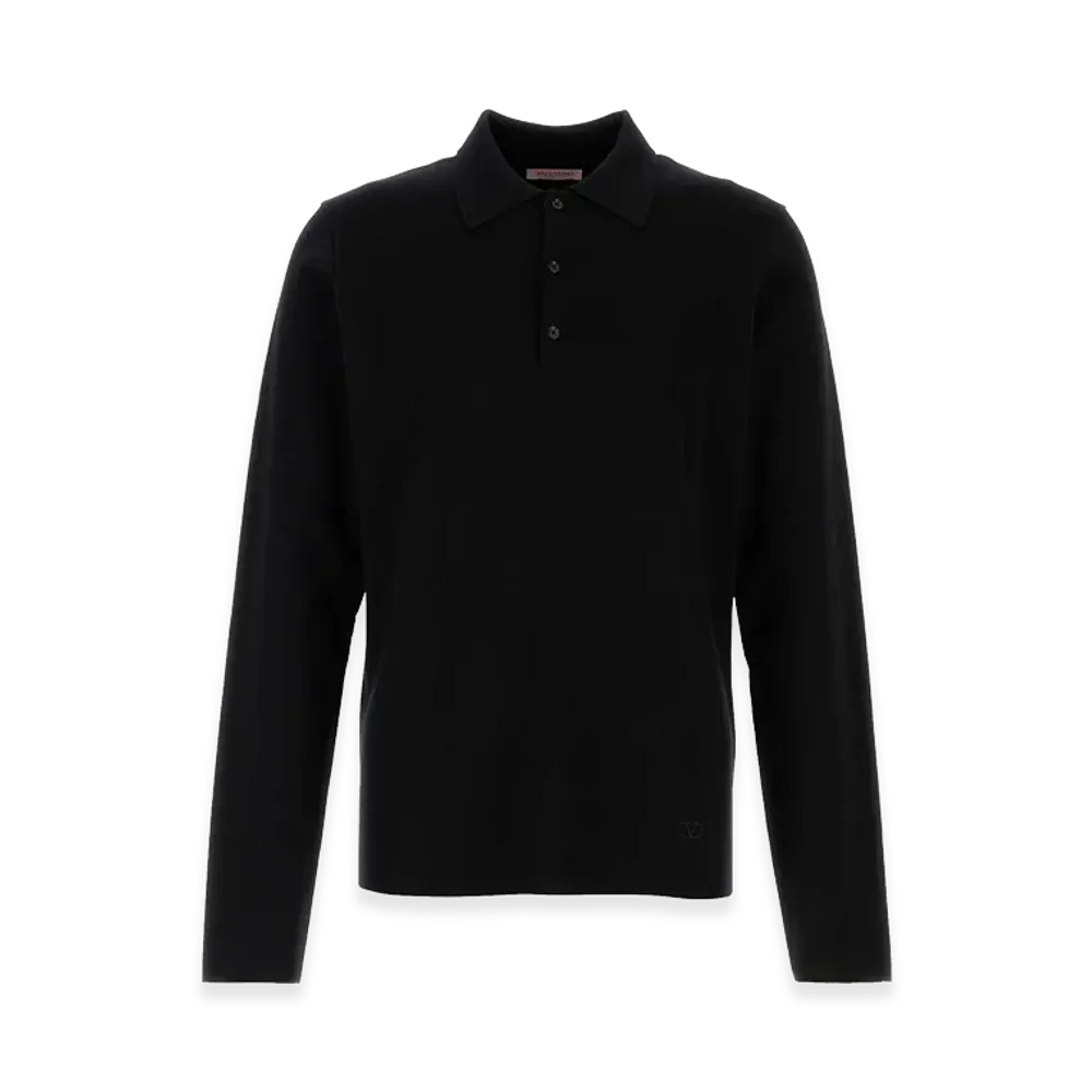 Valentino Wool Polo Shirt "Black"