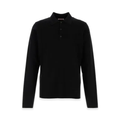 Valentino Wool Polo Shirt "Black"