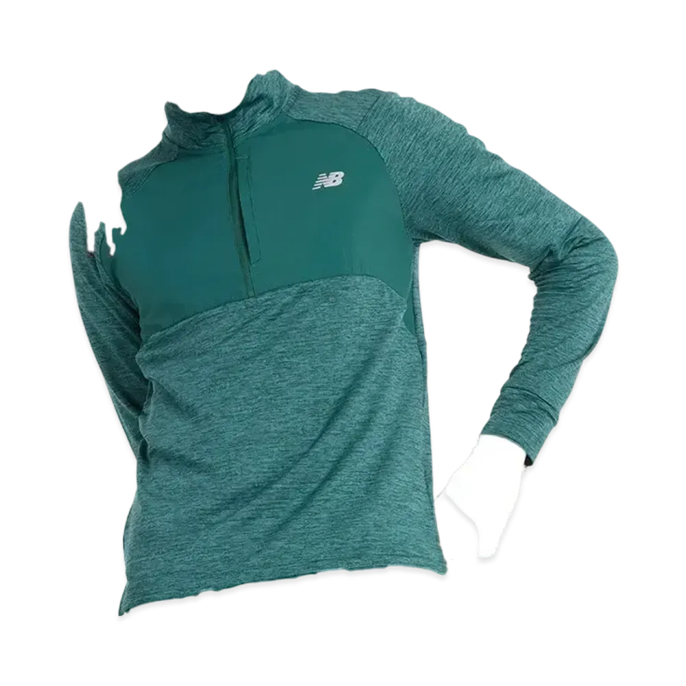New Balance Heat Grid Quarter Zip Top "New Spruce"
