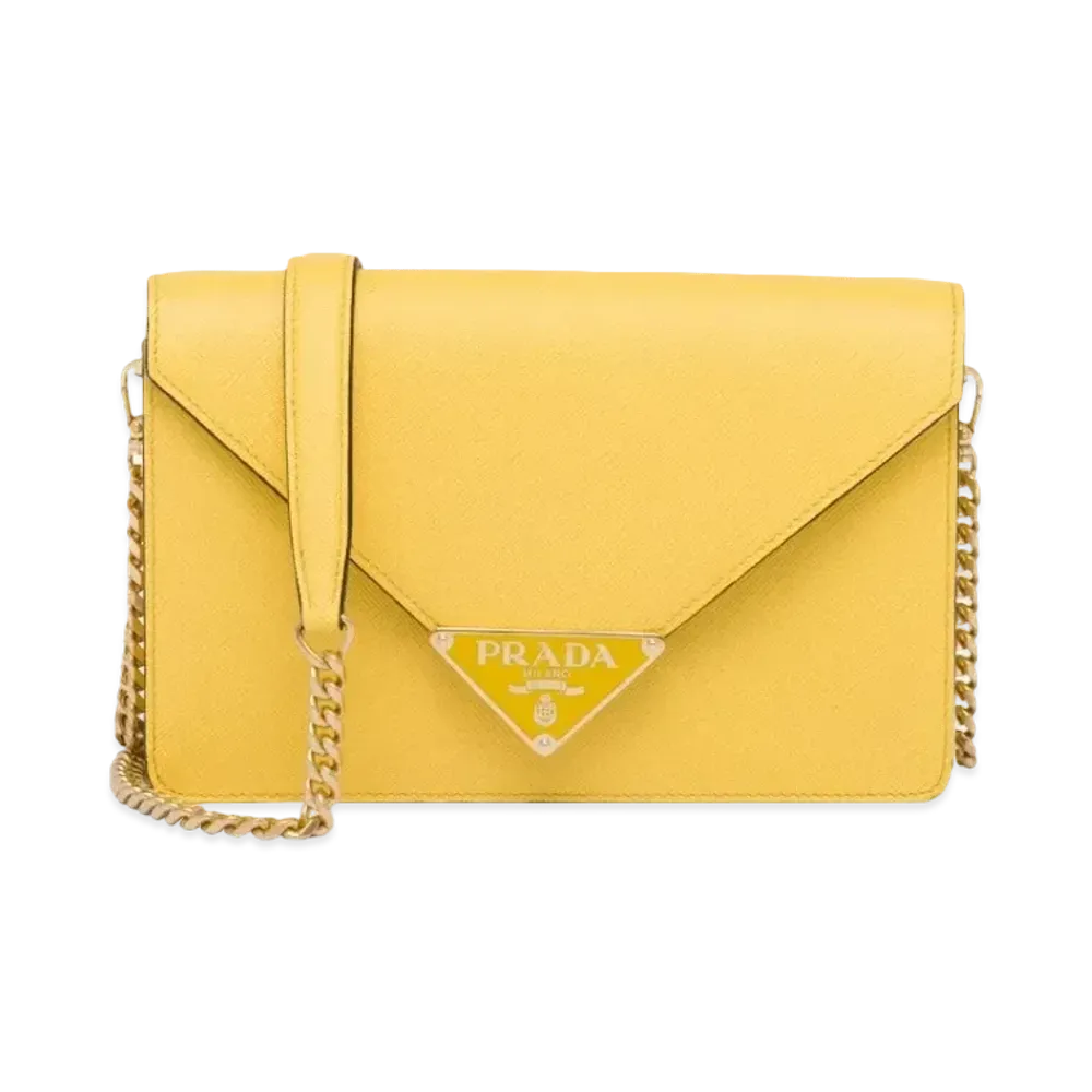 PRADA Saffiano Leather Shoulder Bag "Sunny Yellow"