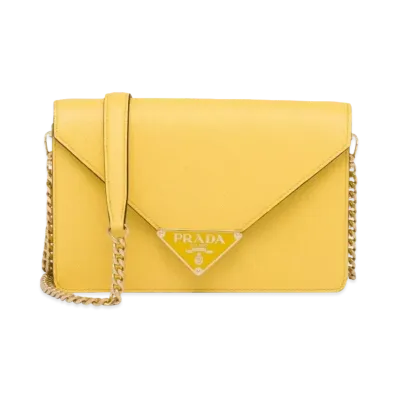 PRADA Saffiano Leather Shoulder Bag "Sunny Yellow"