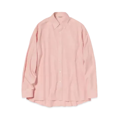 AURALEE Silk Broad Button Down Shirt "Light Red"