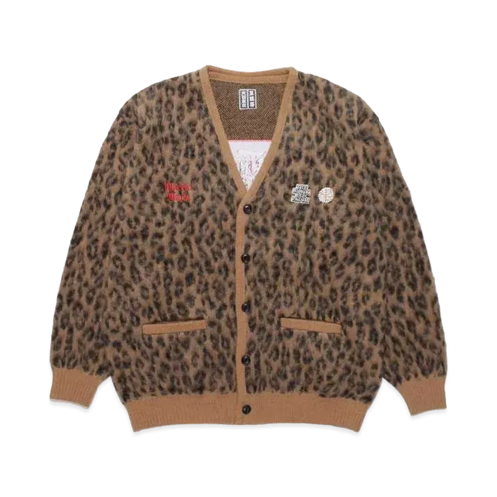 Black Eye Patch WACKO MARIA Mohair Knit Cardigan "Brown"