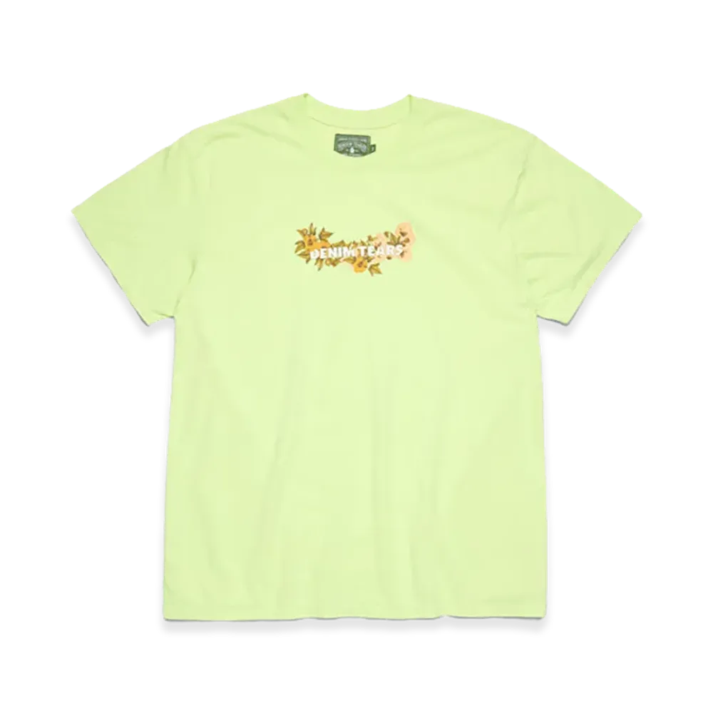 DENIM TEARS Cotton Floral Logo Tee "Lime"