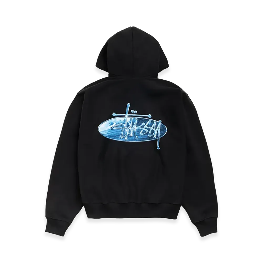 Stussy Wave Oval Hoodie "Black"