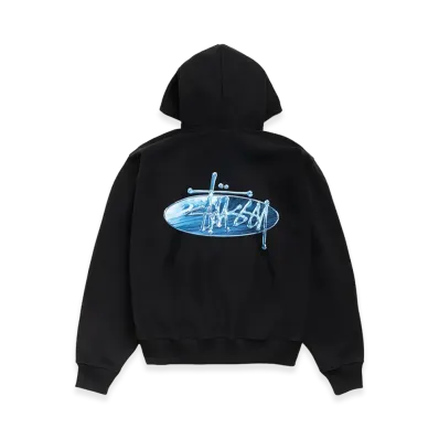 Stussy Wave Oval Hoodie "Black"