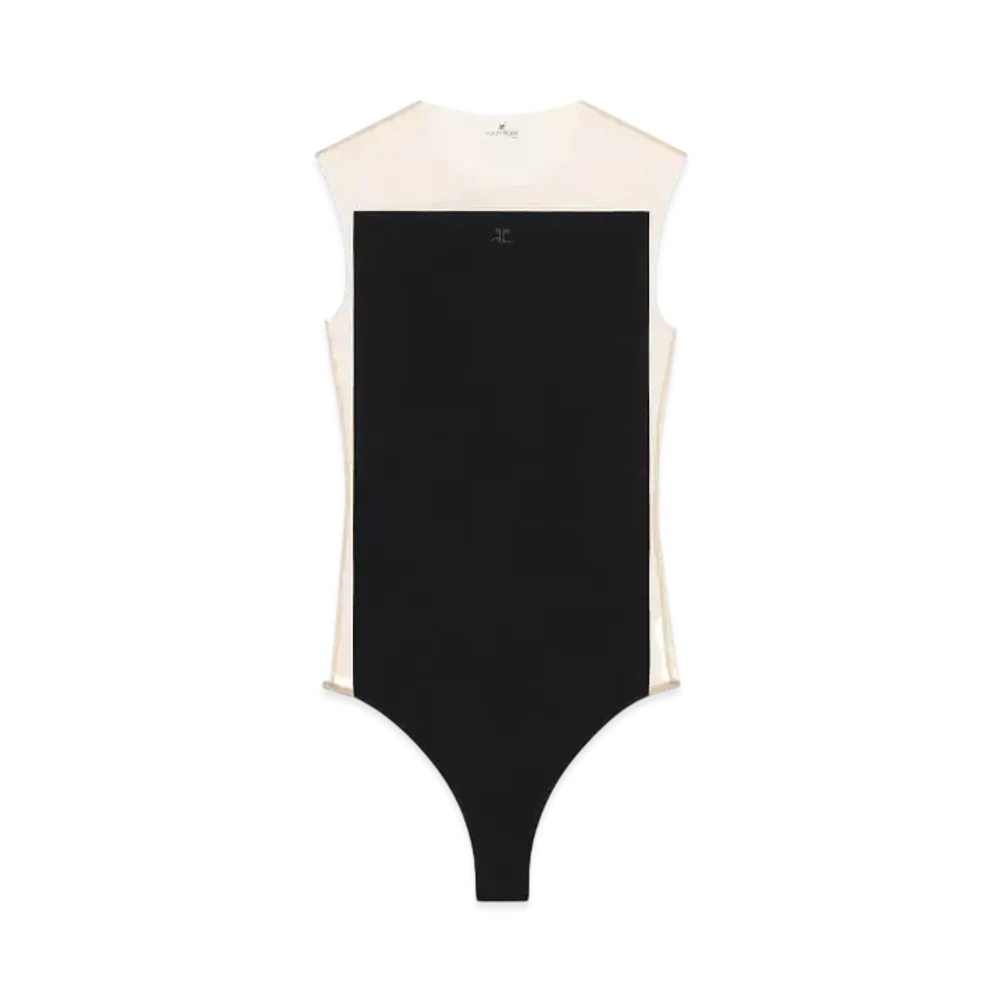 Courreges Illusion Bodysuit "Sand/Black"