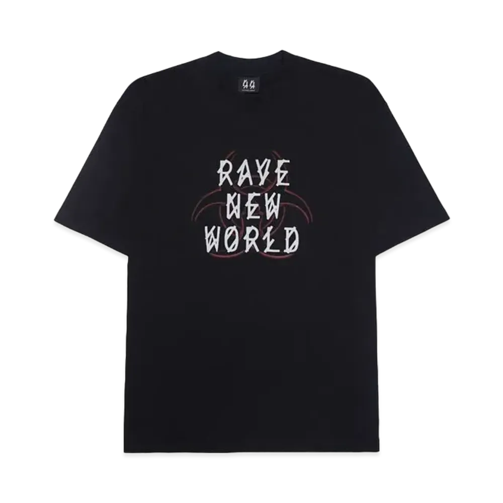 44 LABEL GROUP FALLOUT MASTER TEE JERSEY 16/1 BLACK + RAVE SKULL HAZARD "BLACK"