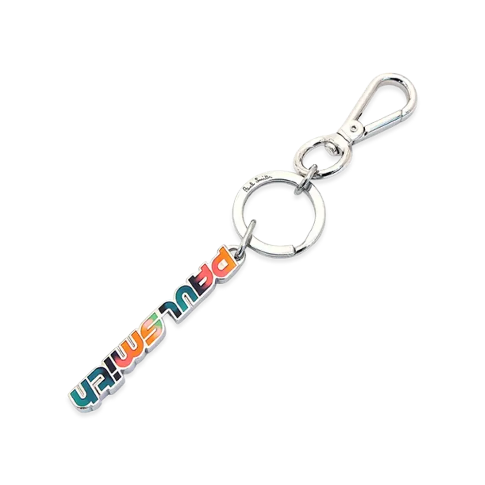 Paul Smith Logo Key Ring "Silver/Multi"