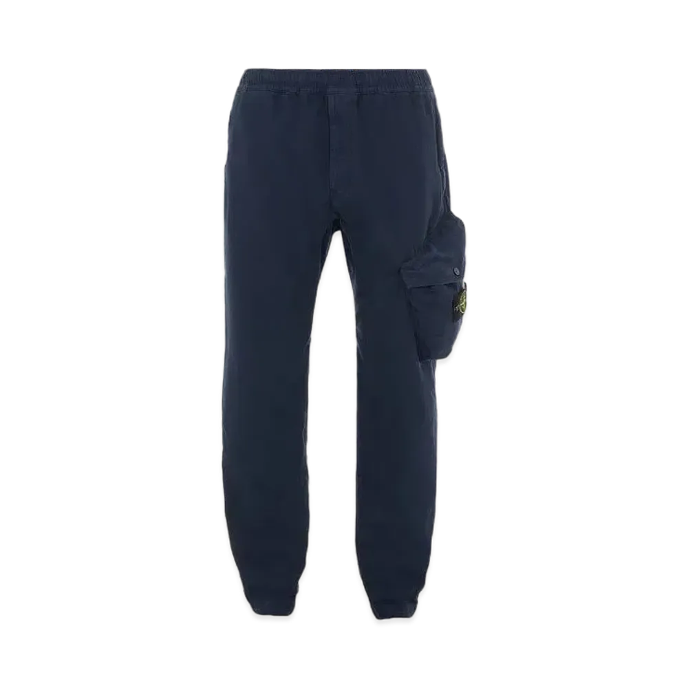 Stone Island 30104 BRUSHED TEXTURED RECYCLED COTTON_REGULAR TAPERED FIT "Blue"