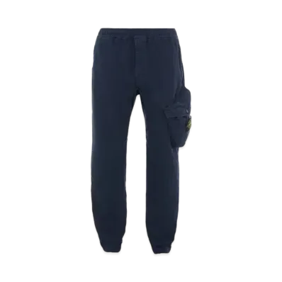 Stone Island 30104 BRUSHED TEXTURED RECYCLED COTTON_REGULAR TAPERED FIT "Blue"