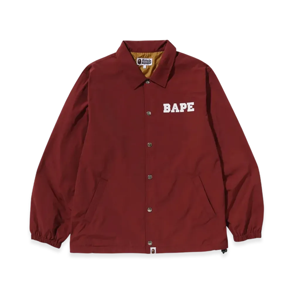 A BATHING APE College Coach Jacket "Burgundy"