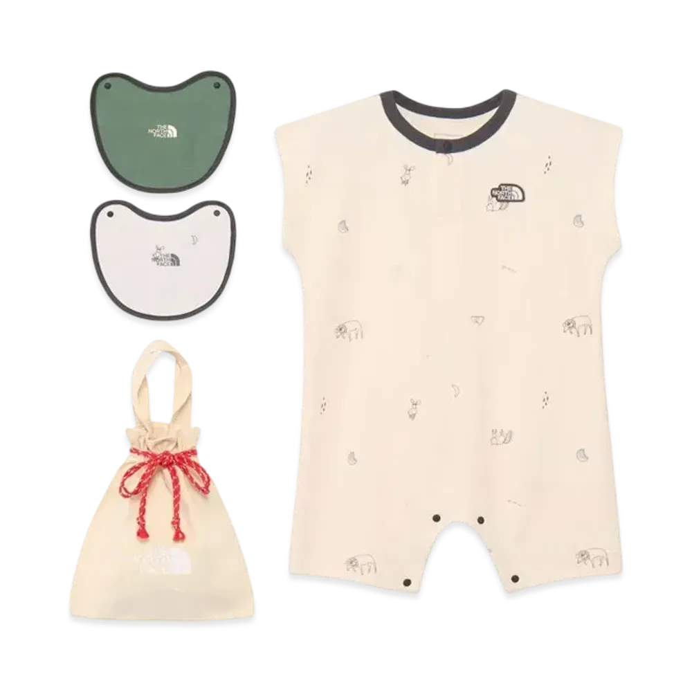 The North Face Baby Latch Pile Romper & 2P Bib "Doodles"