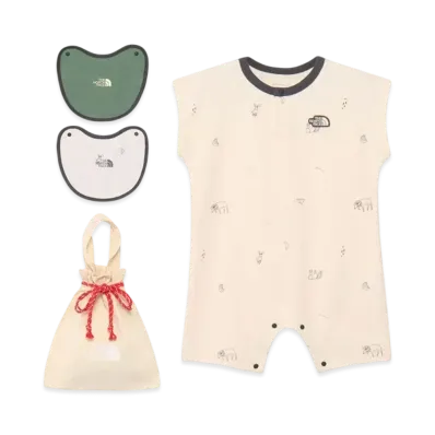 The North Face Baby Latch Pile Romper & 2P Bib "Doodles"