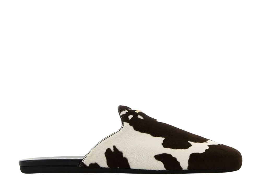 PRADA Women's Printed Calf Hair Slippers "Animal Print"