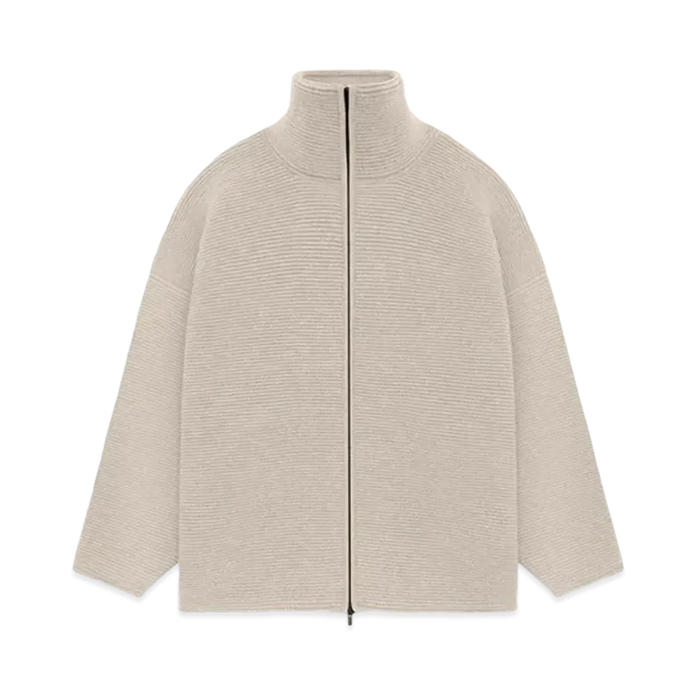 FEAR OF GOD ESSENTIALS Heavy Ottoman Full Zip Sweater "Beige"