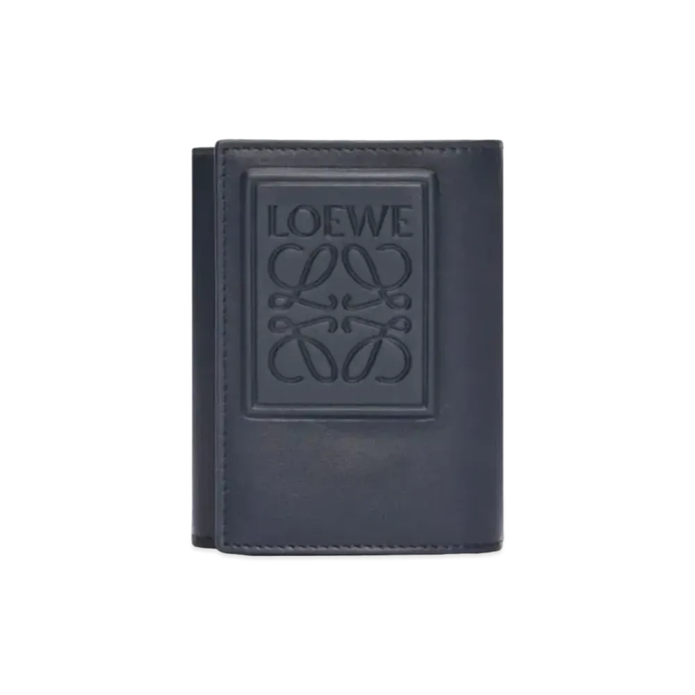 LOEWE Trifold Wallet Satin Calf "Deep Navy"