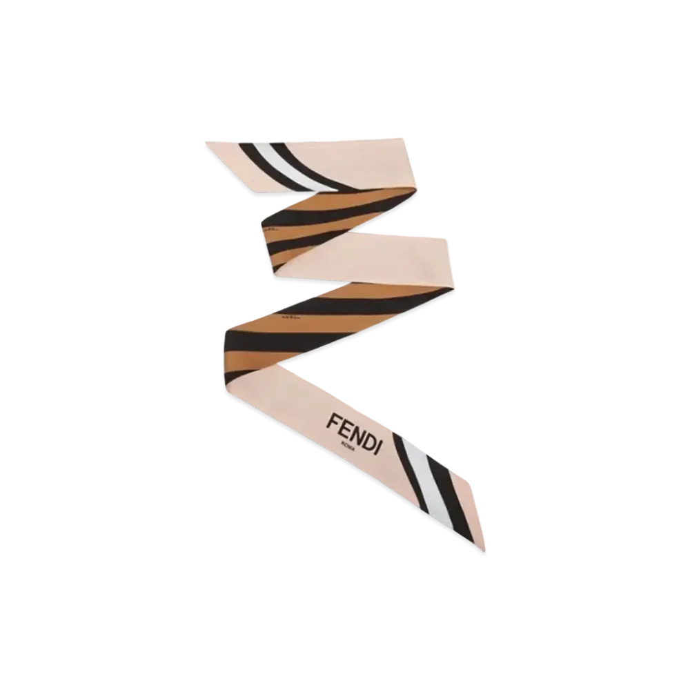 FENDI Wrappy Silk Bandeau "Brown/Black/Pink"