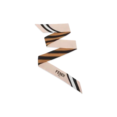 FENDI Wrappy Silk Bandeau "Brown/Black/Pink"