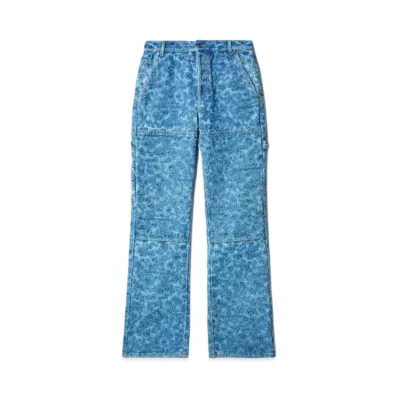 OFF-WHITE Flowers Emb Denim Flare Carp "Blue"