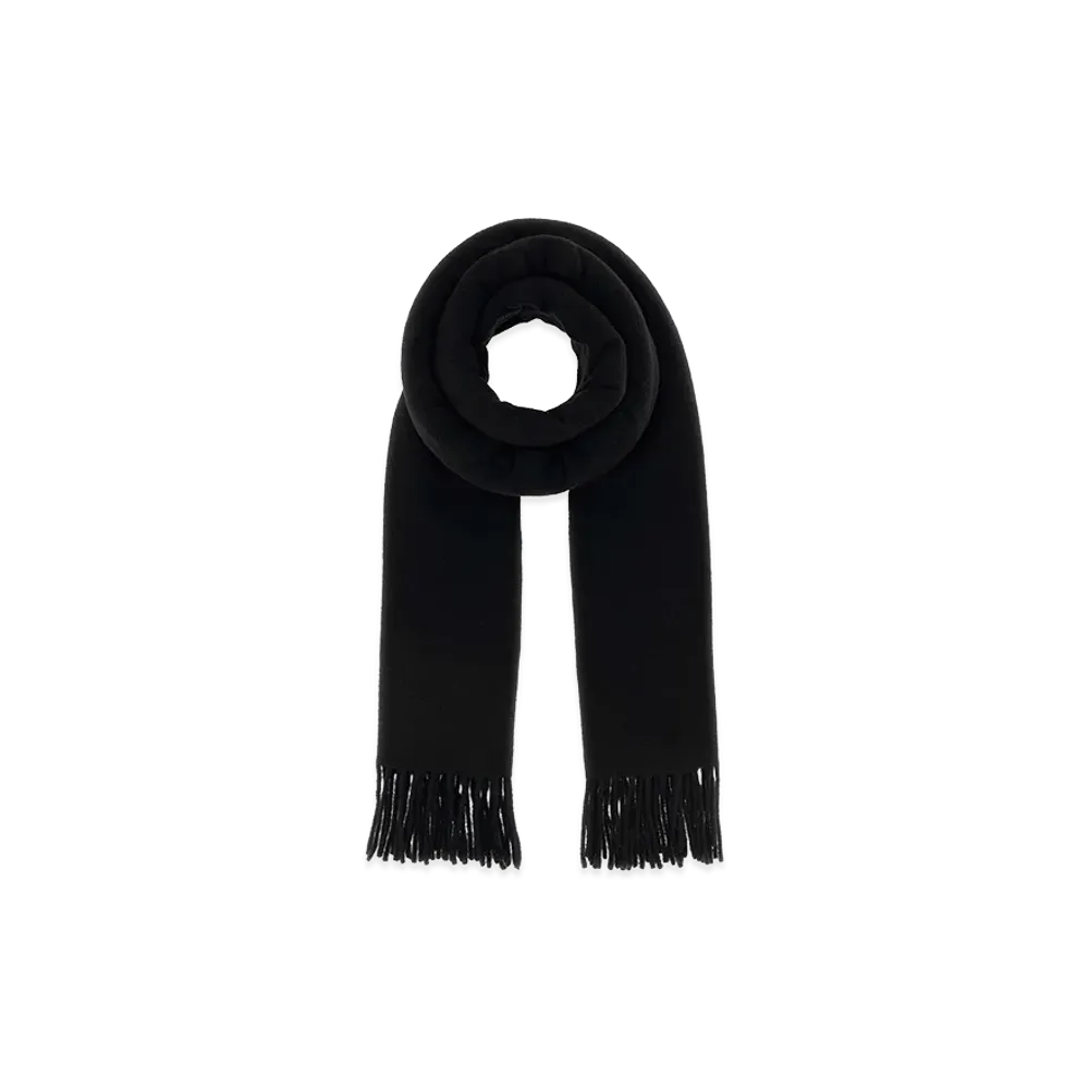 Maison Kitsune Virgin Wool Fox Scarf "Black"