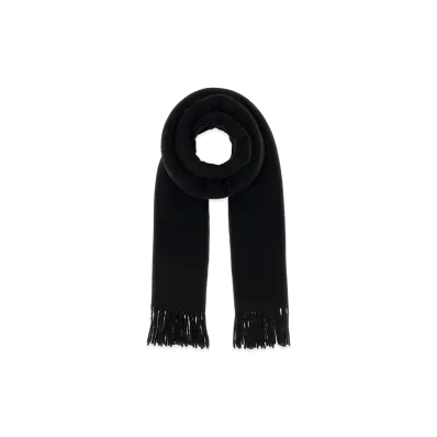 Maison Kitsune Virgin Wool Fox Scarf "Black"