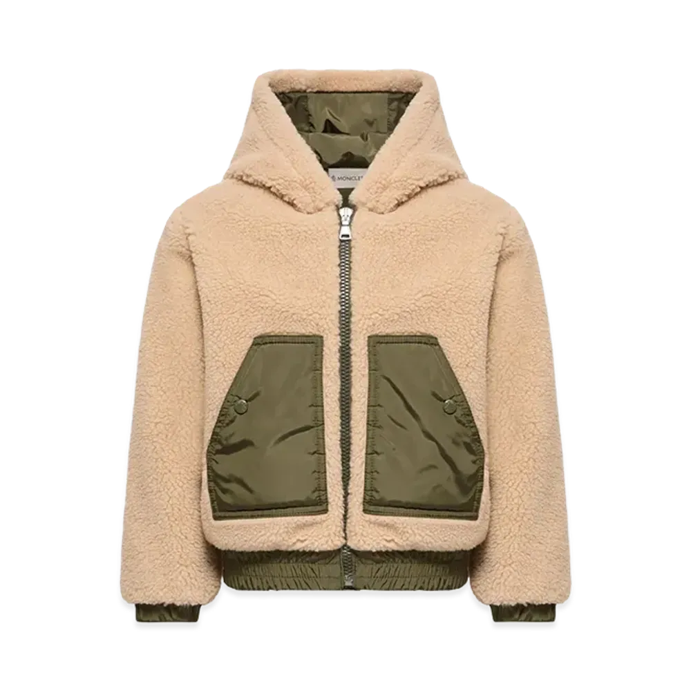 MONCLER Kids Teddy Zip-Up Hoodie "Beige"