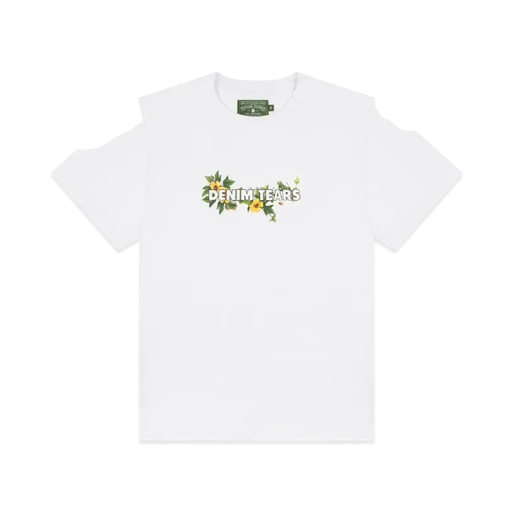 DENIM TEARS Cotton Floral Logo Tee "White"