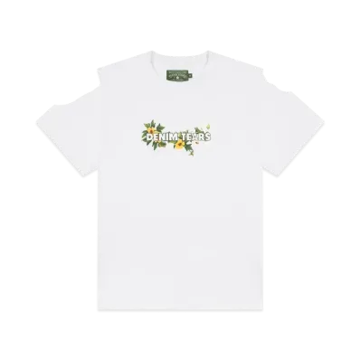 DENIM TEARS Cotton Floral Logo Tee "White"
